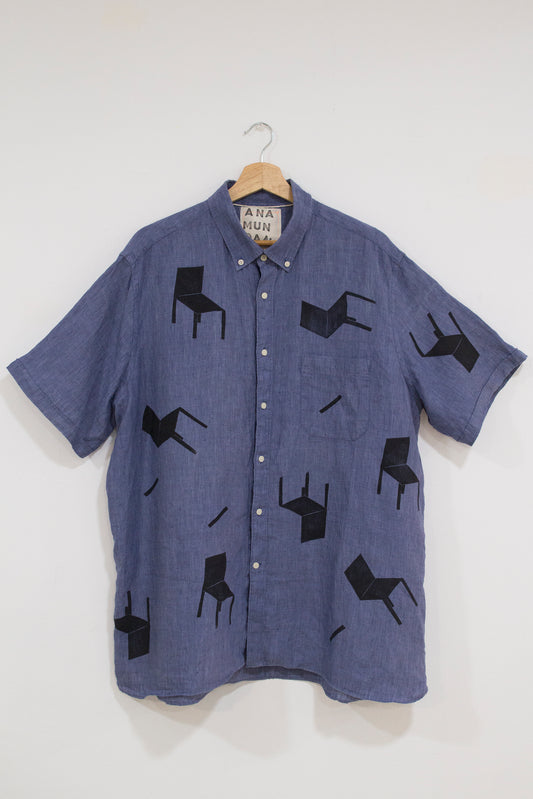 Camisa azul de lino