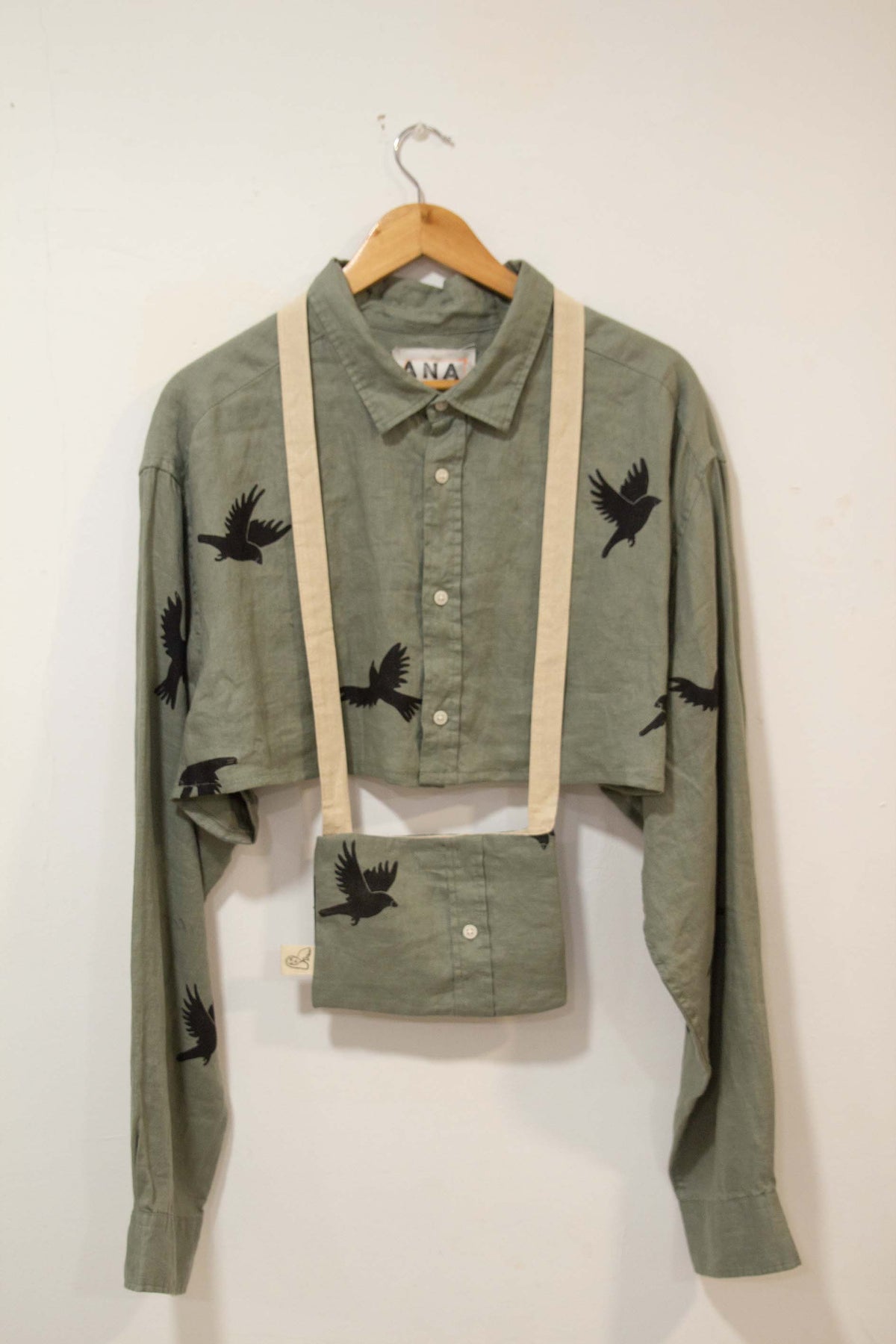 Camisa crop de lino