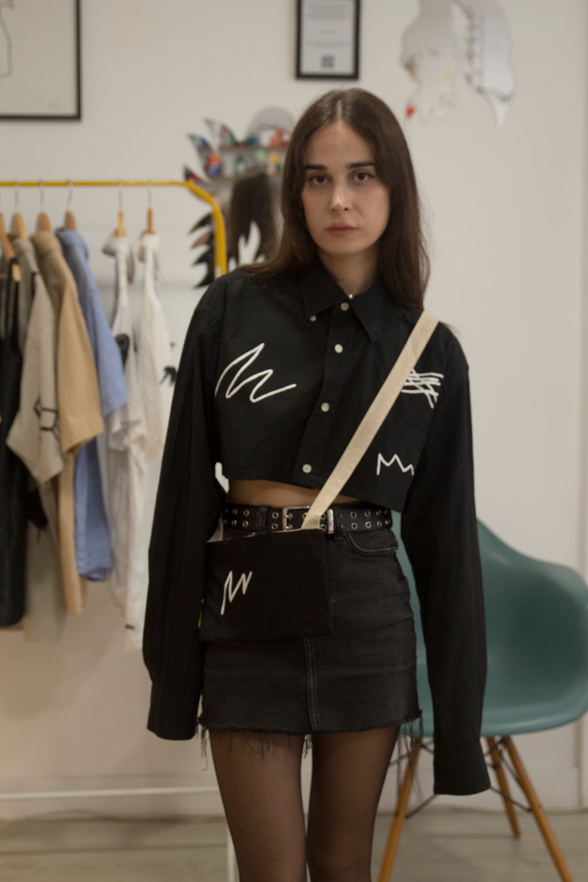 Camisa crop rayajo