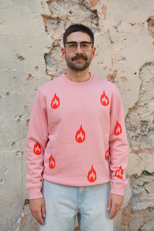 Sudadera fuegos rosa