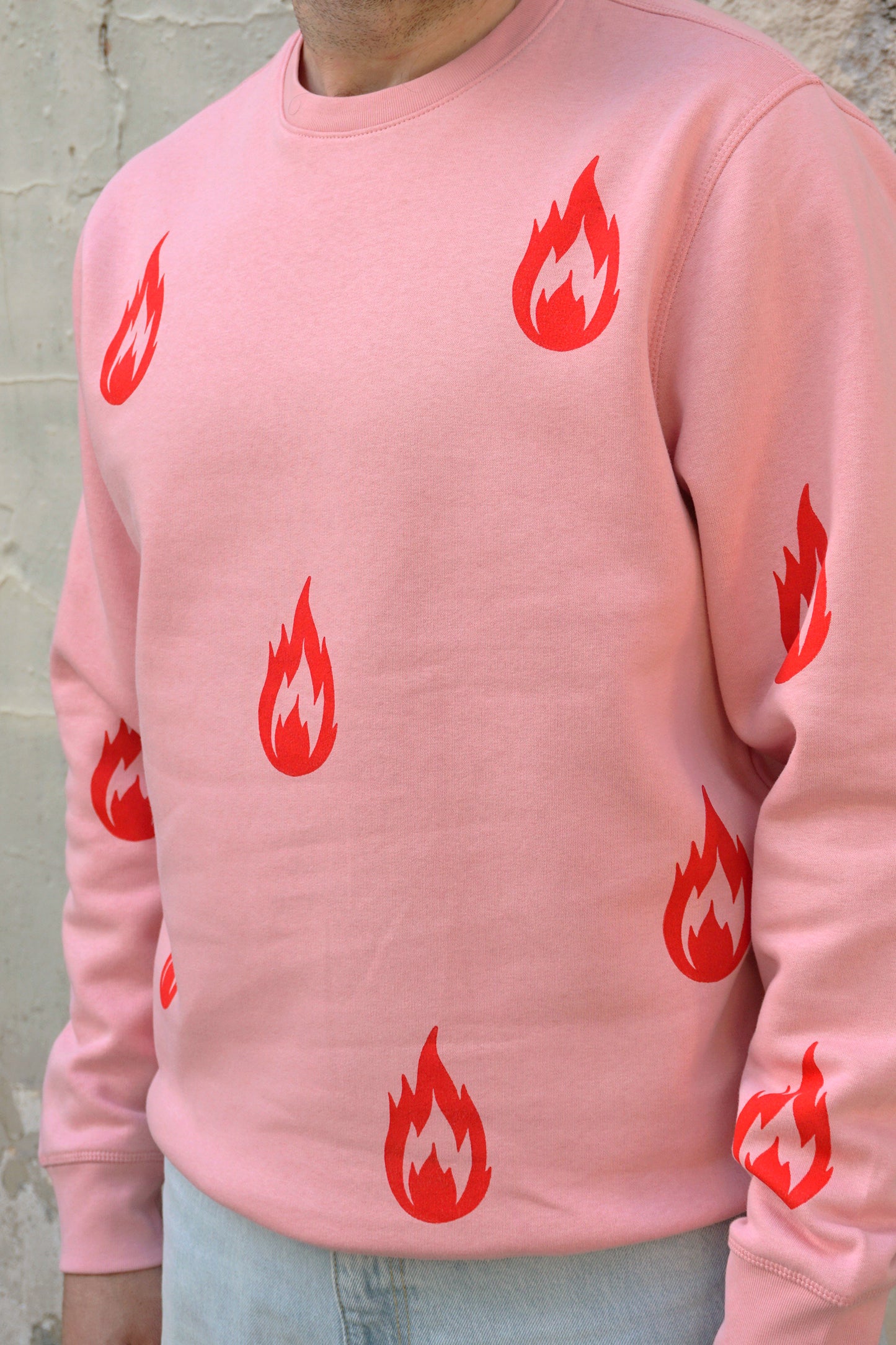 Sudadera fuegos rosa