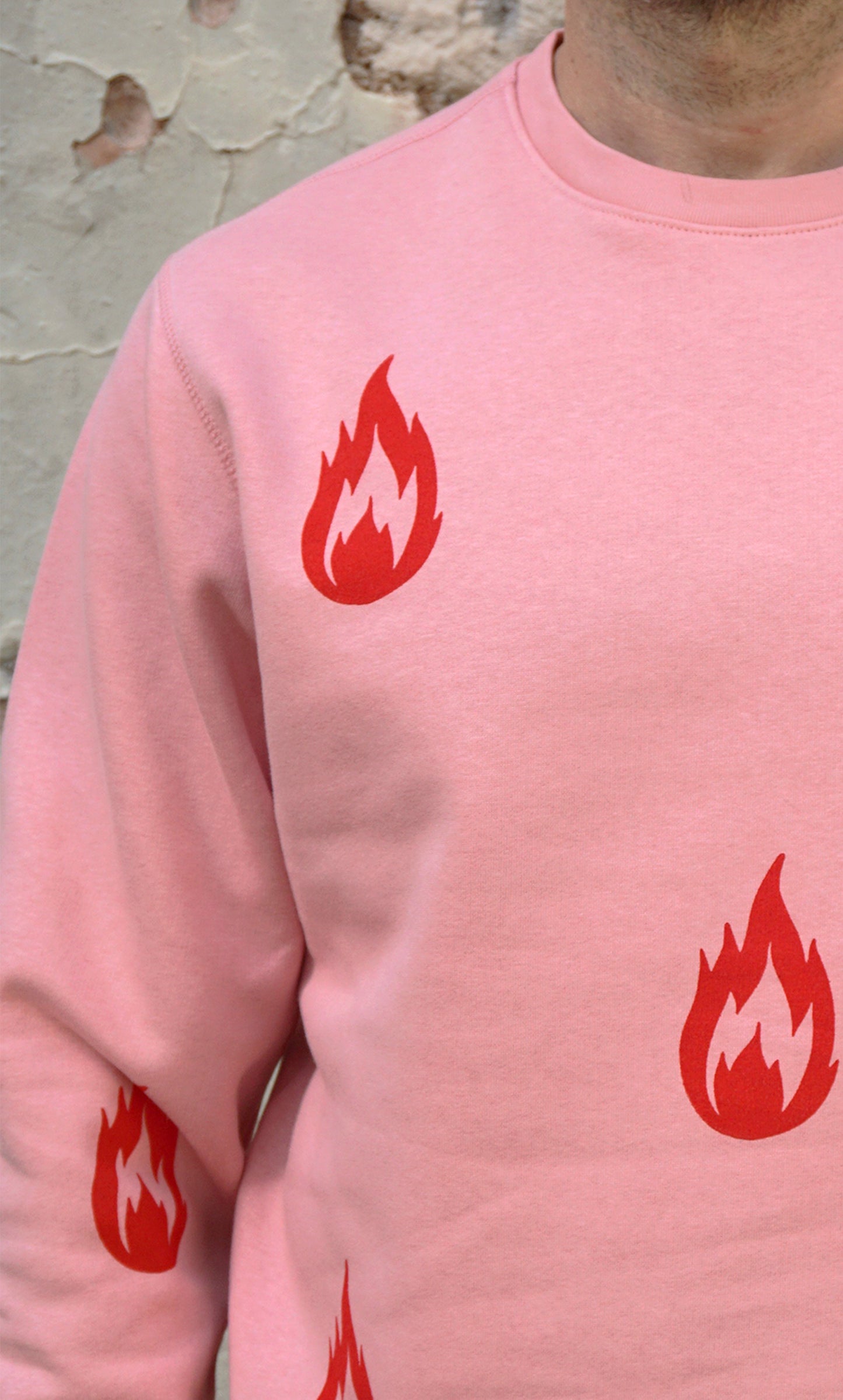 Sudadera fuegos rosa